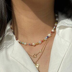 Colorful Freshwater Pearl Beaded Necklace